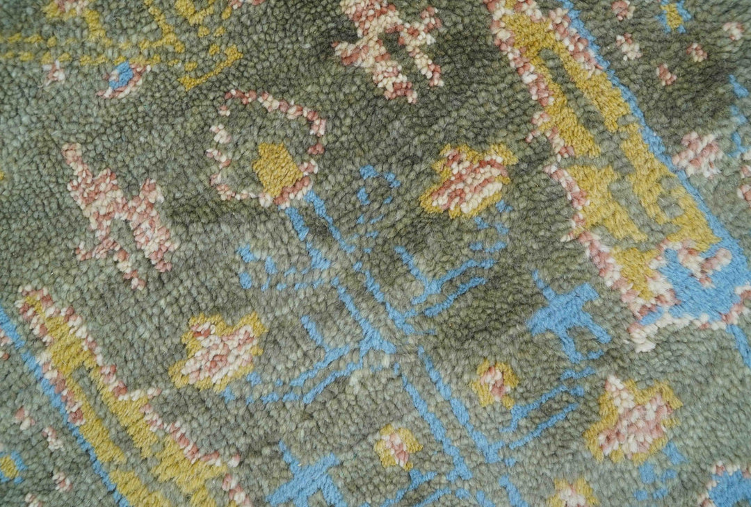 Hand Knotted 2x3 Traditional Tree of life Olive Wool Area Rug - The Rug Decor