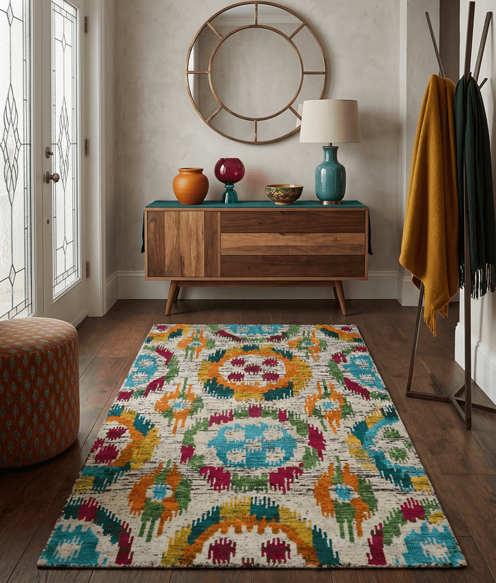 Hand Knotted 4.5x6.5 Multicolor Persian Recycled Silk Area Rug - The Rug Decor