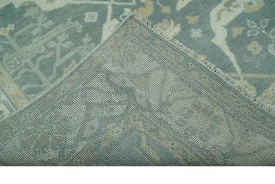 Hand Knotted 6x9 Gray and Ivory Oriental Oushak wool area rug - The Rug Decor