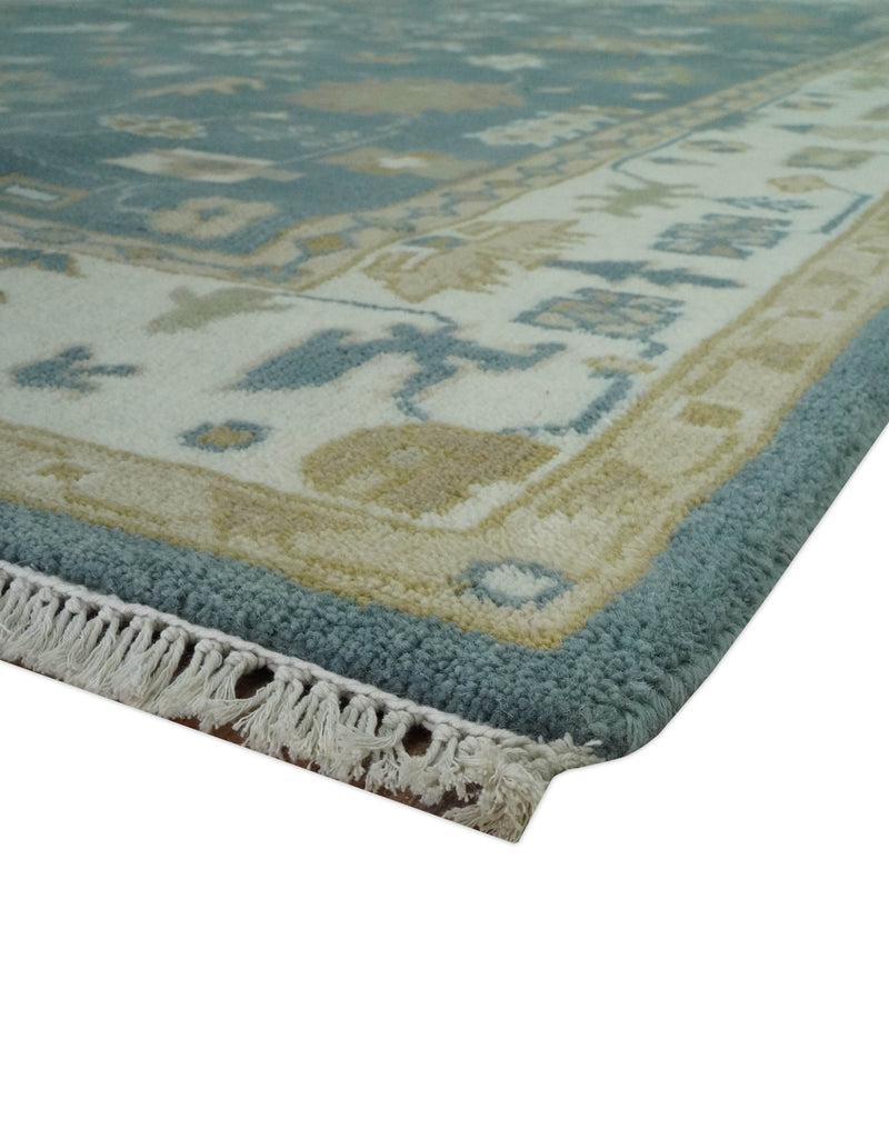 Hand Knotted 6x9 Gray, Ivory and Beige Traditional Floral wool rug - The Rug Decor