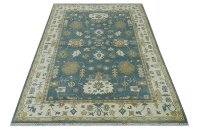 Hand Knotted 6x9 Gray, Ivory and Beige Traditional Floral wool rug - The Rug Decor