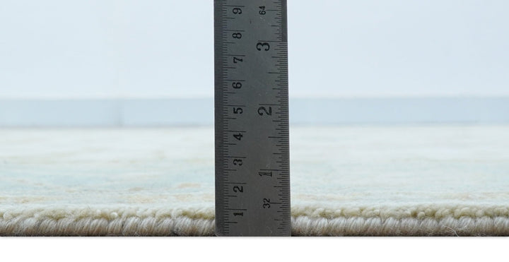 Hand Knotted Beige And Blue Traditional Oushak Design 6x9 Wool Rug - The Rug Decor