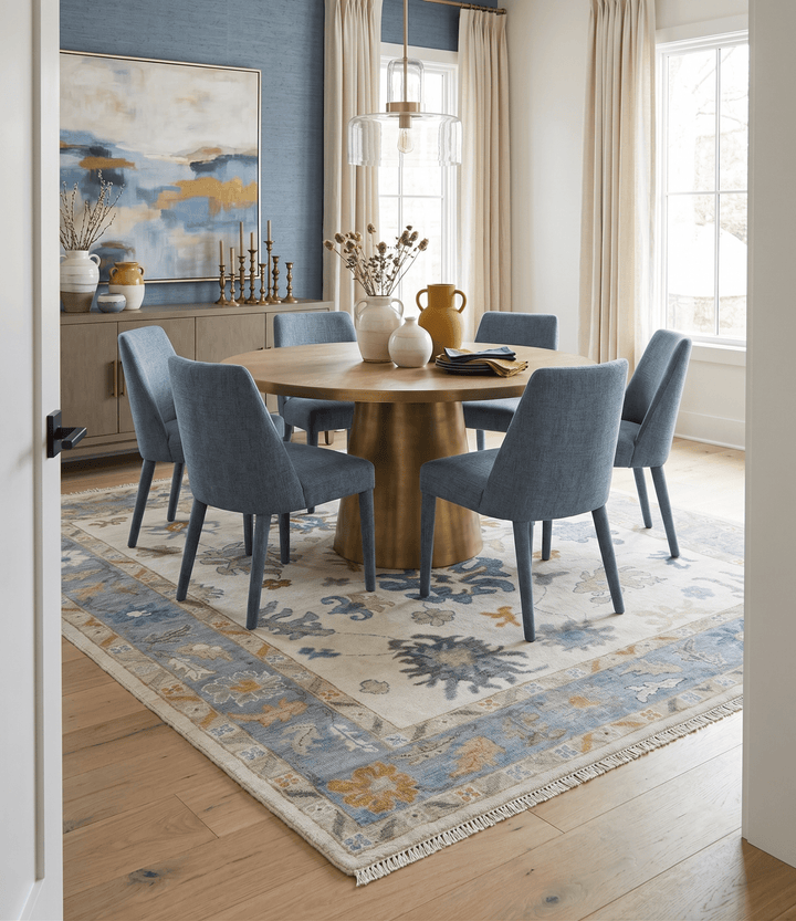 Hand Knotted Beige And Gray Traditional Oushak Wool Rug - The Rug Decor