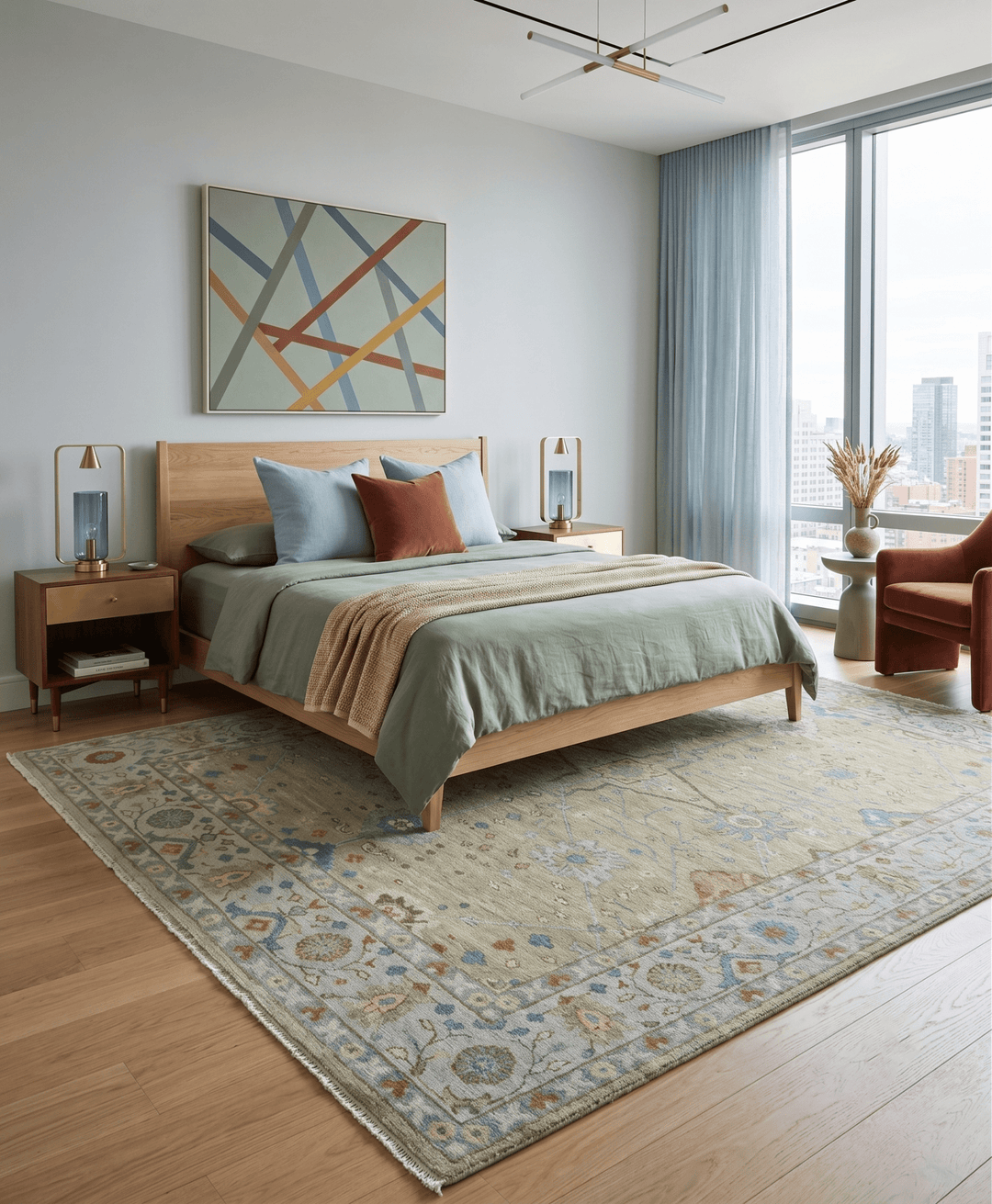 Hand Knotted Beige and Ivory Traditional Floral Wool Area Rug - The Rug Decor