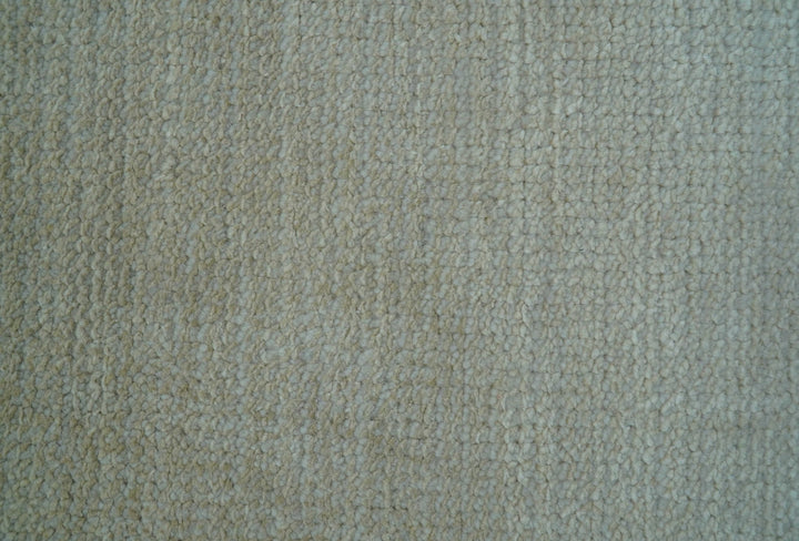 Hand Knotted Beige Modern Solid Design Wool And Silk Rug - The Rug Decor