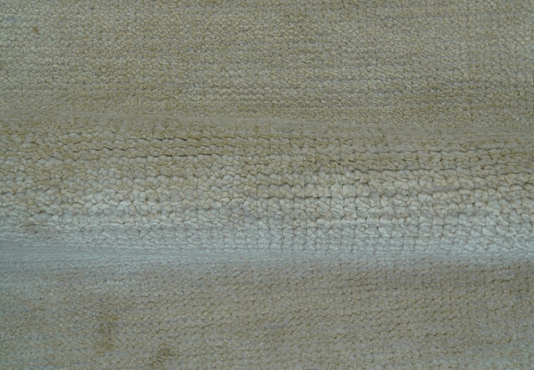 Hand Knotted Beige Modern Solid Design Wool And Silk Rug - The Rug Decor