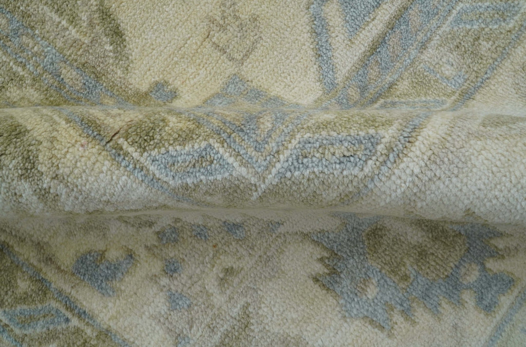 Hand Knotted Beige Traditional Oushak Design 9x12 Wool Rug - The Rug Decor