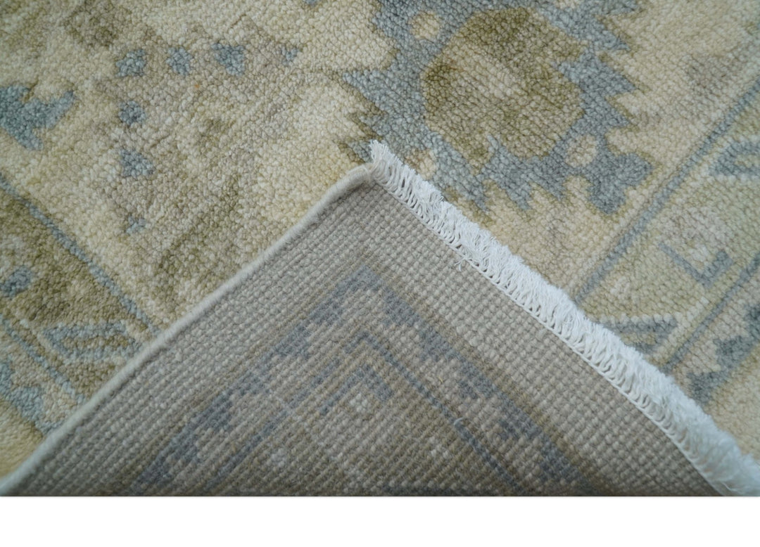 Hand Knotted Beige Traditional Oushak Design 9x12 Wool Rug - The Rug Decor