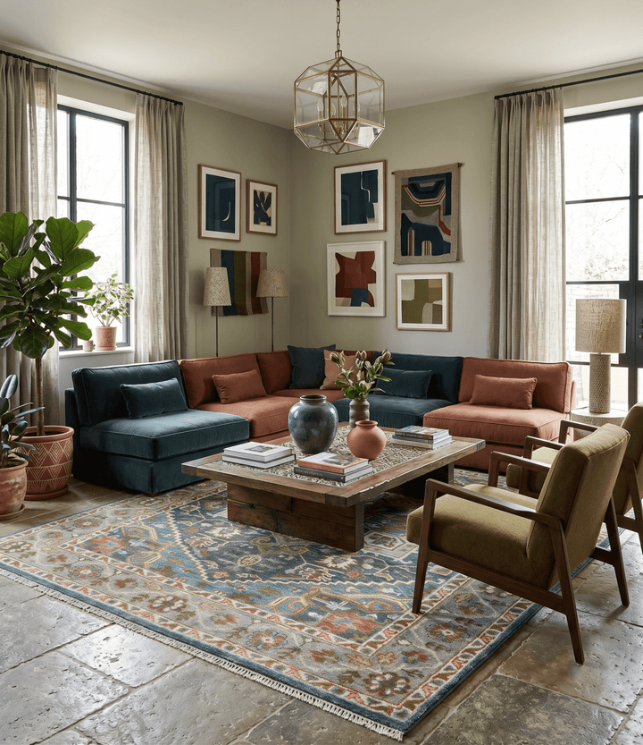 Hand Knotted Charcoal, Camel and Teal Traditional Heriz Multi size Wool Area Rug - The Rug Decor