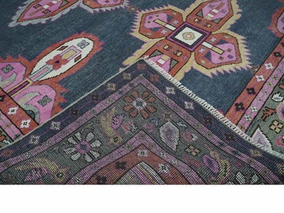 Hand Knotted Charcoal, Silver and Pink Traditional Custom Made Wool Area Rug - The Rug Decor