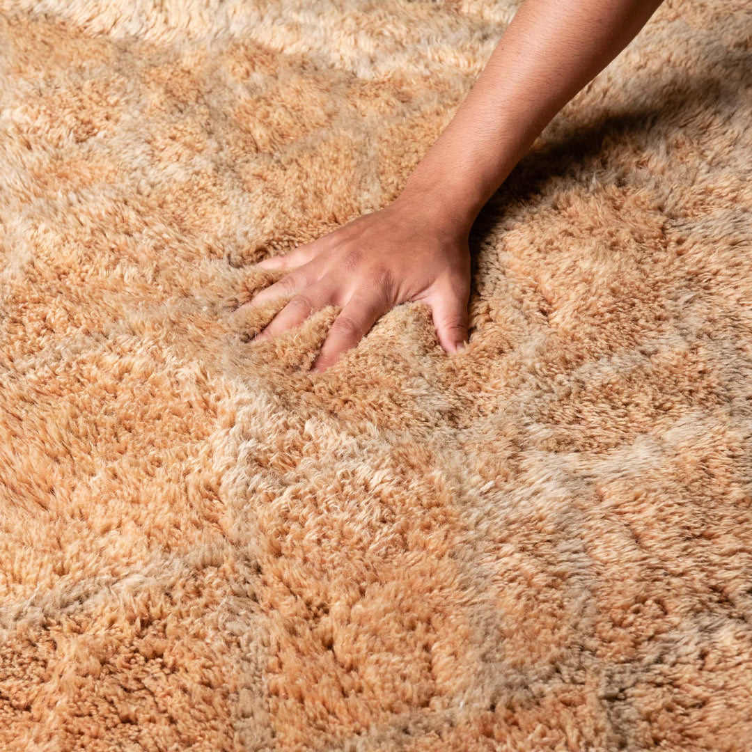 Hand Knotted Contemporary Moroccan Beige 8x10 Wool Rug - The Rug Decor