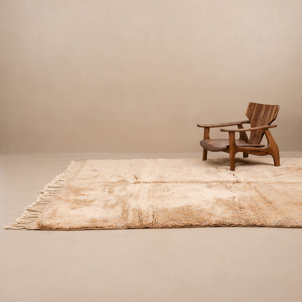 Hand Knotted Contemporary Moroccan Beige 8x10 Wool Rug - The Rug Decor