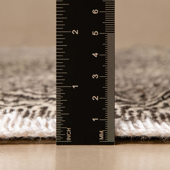 Hand Knotted Contemporary Moroccan Black And White Wool 6x8.6 Rug - The Rug Decor