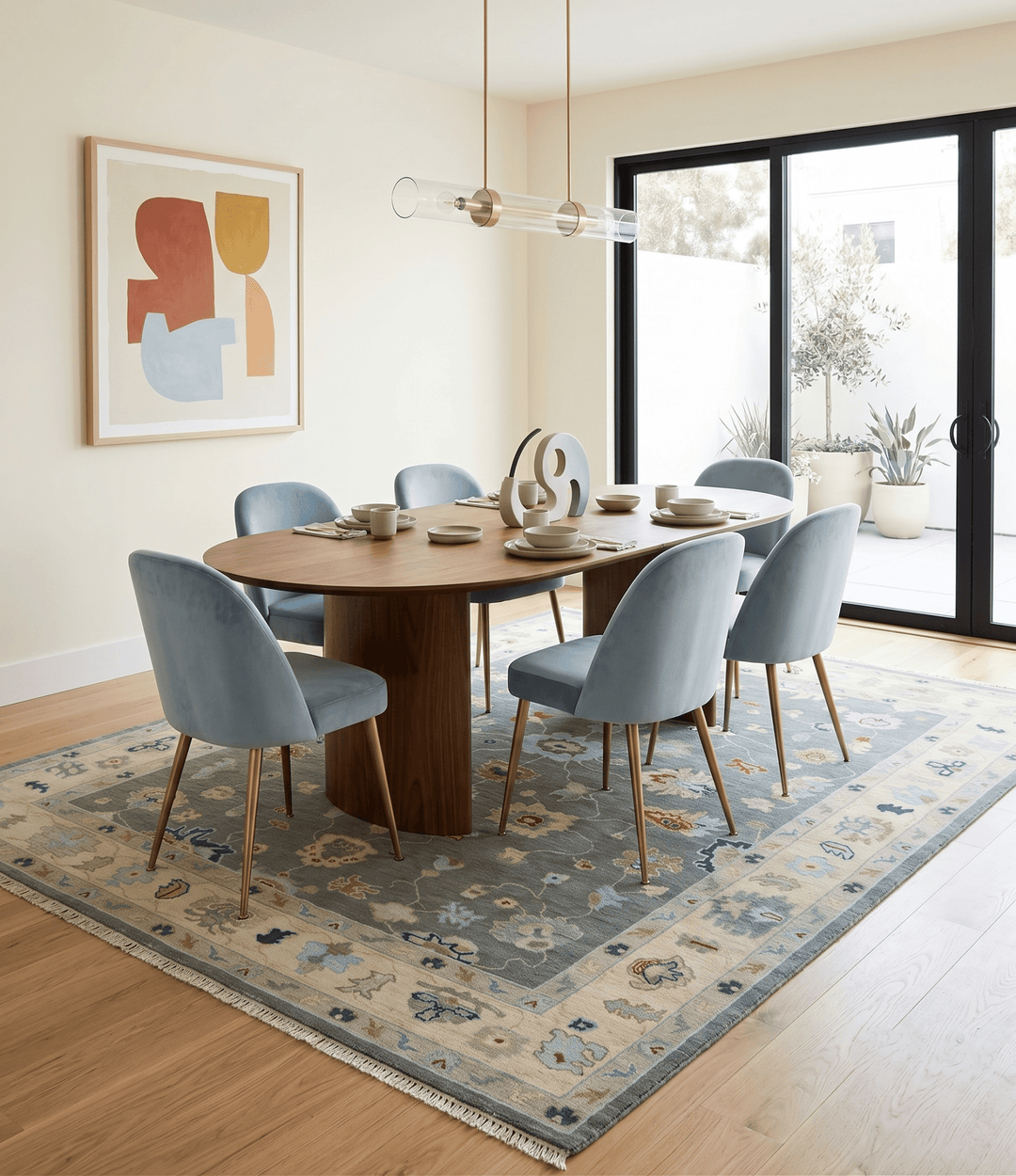 Hand knotted Gray and Beige Traditional Oushak Wool Area Rug - The Rug Decor