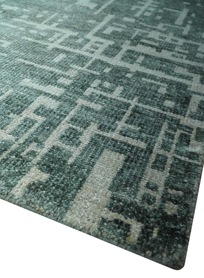 Hand Knotted Gray and Silver 5x8 Modern Abstract Contemporary Recycled Silk Rug - The Rug Decor