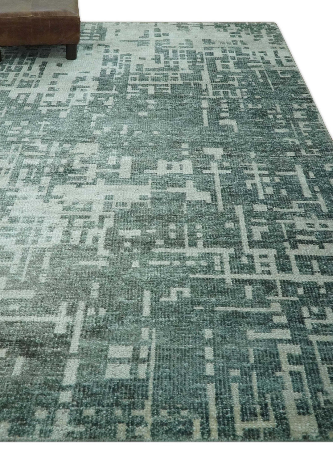 Hand Knotted Gray and Silver 5x8 Modern Abstract Contemporary Recycled Silk Rug - The Rug Decor