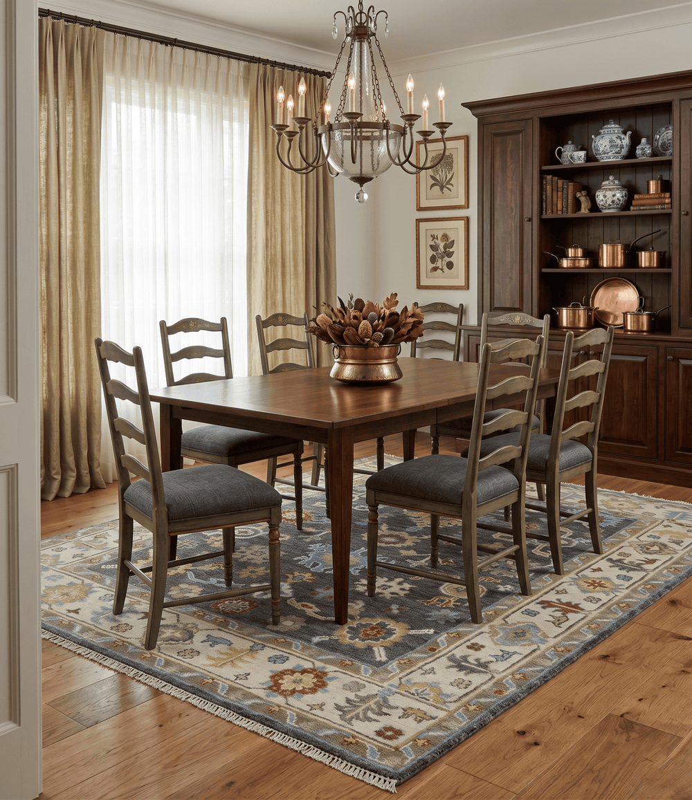 Hand Knotted Gray, Ivory and Olive Traditional Oushak Multi Size Wool Area Rug - The Rug Decor