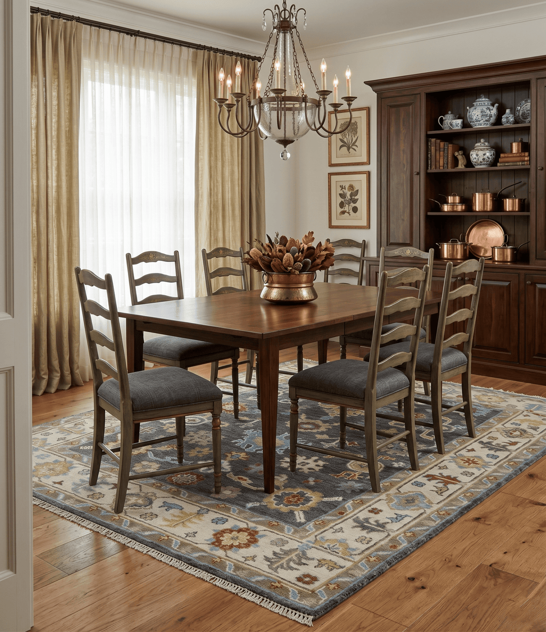 Hand Knotted Gray, Ivory and Olive Traditional Oushak Multi Size Wool Area Rug - The Rug Decor
