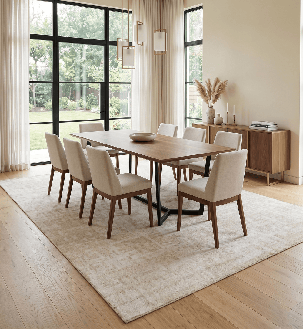 Hand Knotted Ivory and Beige Modern Contemporary Recycled Silk Area Rug - The Rug Decor