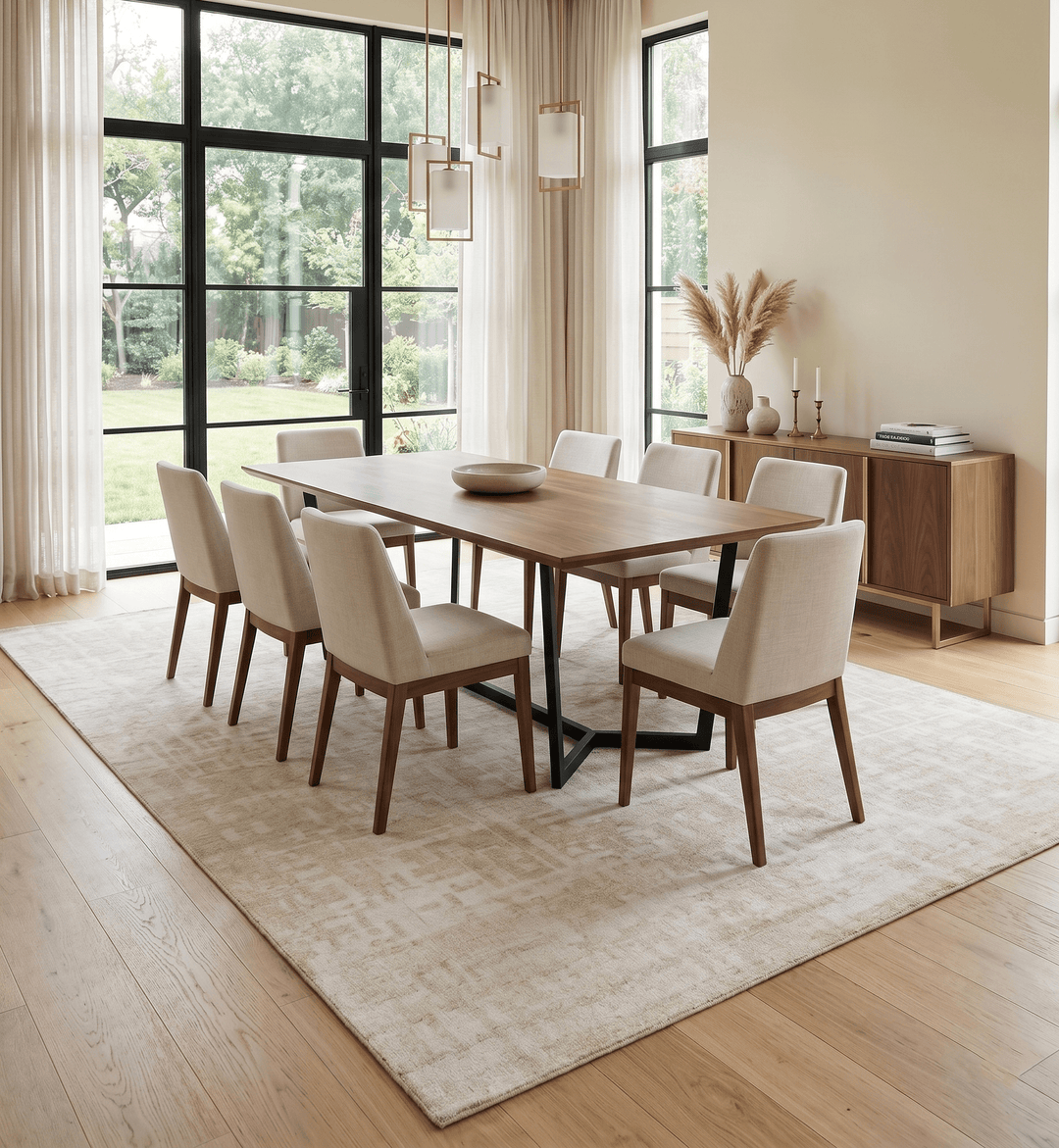 Hand Knotted Ivory and Beige Modern Contemporary Recycled Silk Area Rug - The Rug Decor