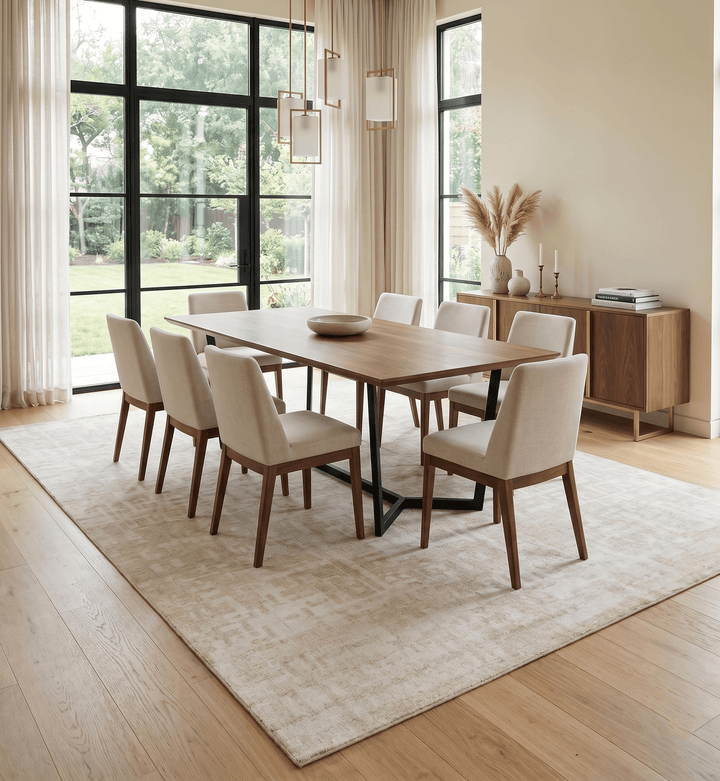 Hand Knotted Ivory and Beige Modern Contemporary Recycled Silk Area Rug - The Rug Decor