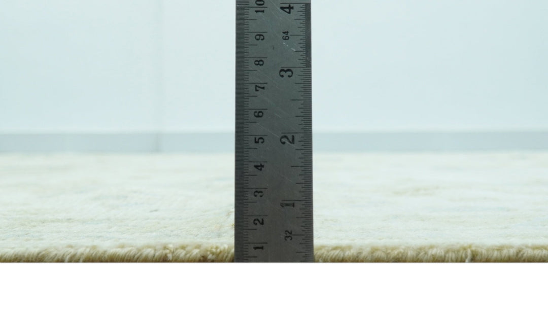 Hand Knotted Ivory And Blue Traditional Oushak Design 8x10 Wool Area Rug - The Rug Decor