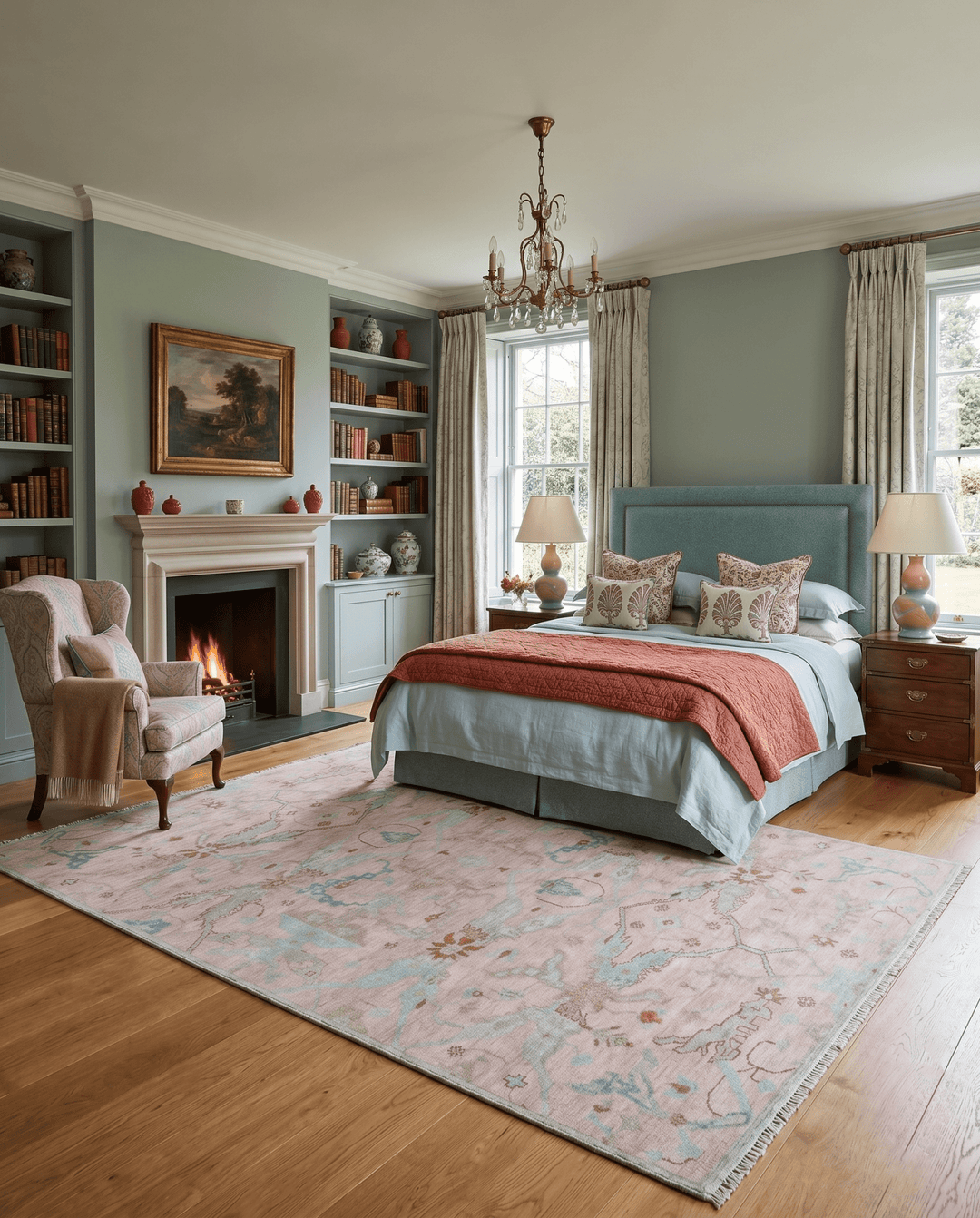 Hand Knotted Light Pink Oriental Oushak 9x12 Traditional Wool Area Rug, Living Room and Bedroom Rug - The Rug Decor