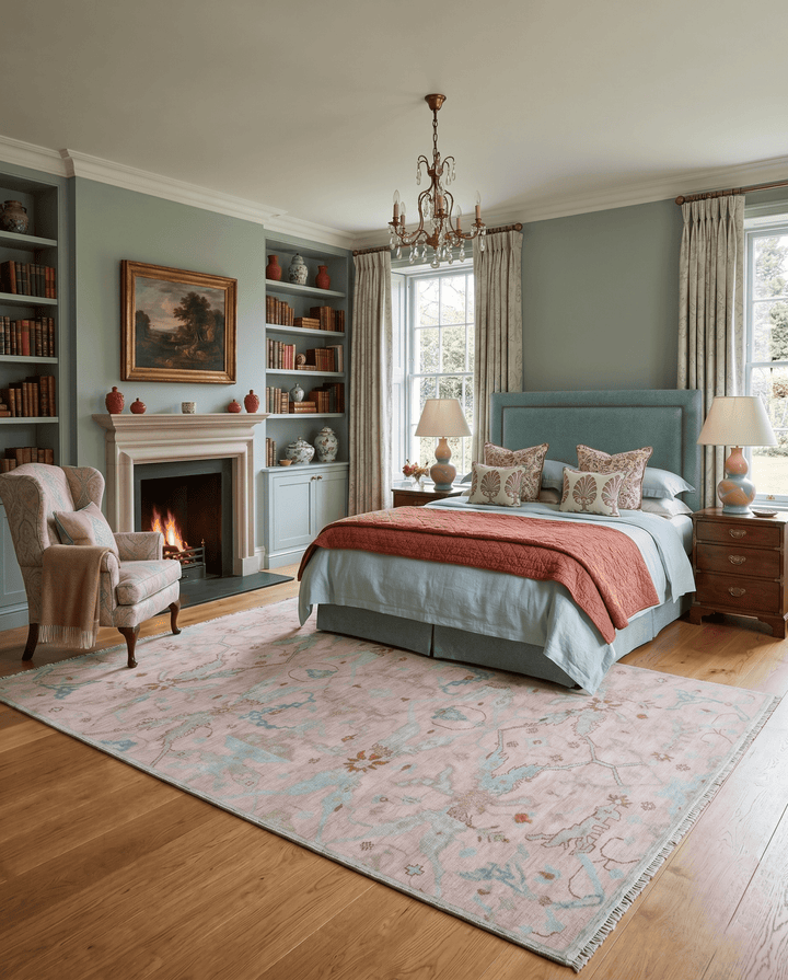 Hand Knotted Light Pink Oriental Oushak 9x12 Traditional Wool Area Rug, Living Room and Bedroom Rug - The Rug Decor