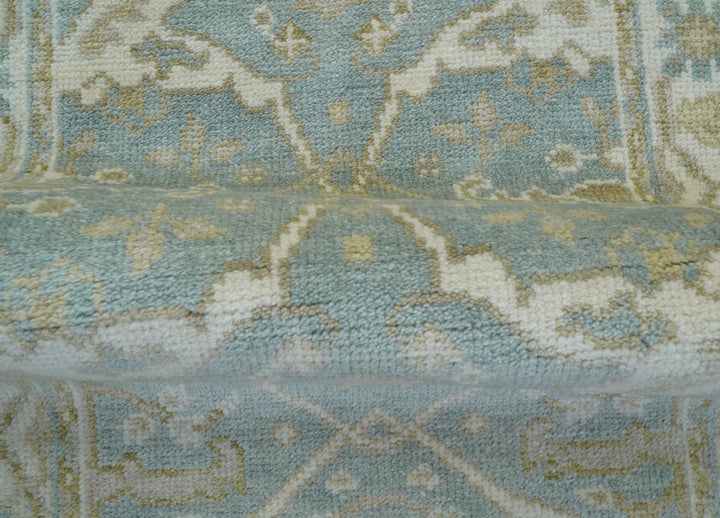 Hand Knotted Oushak Design Gray And Beige 2.8x8 Wool Rug - The Rug Decor