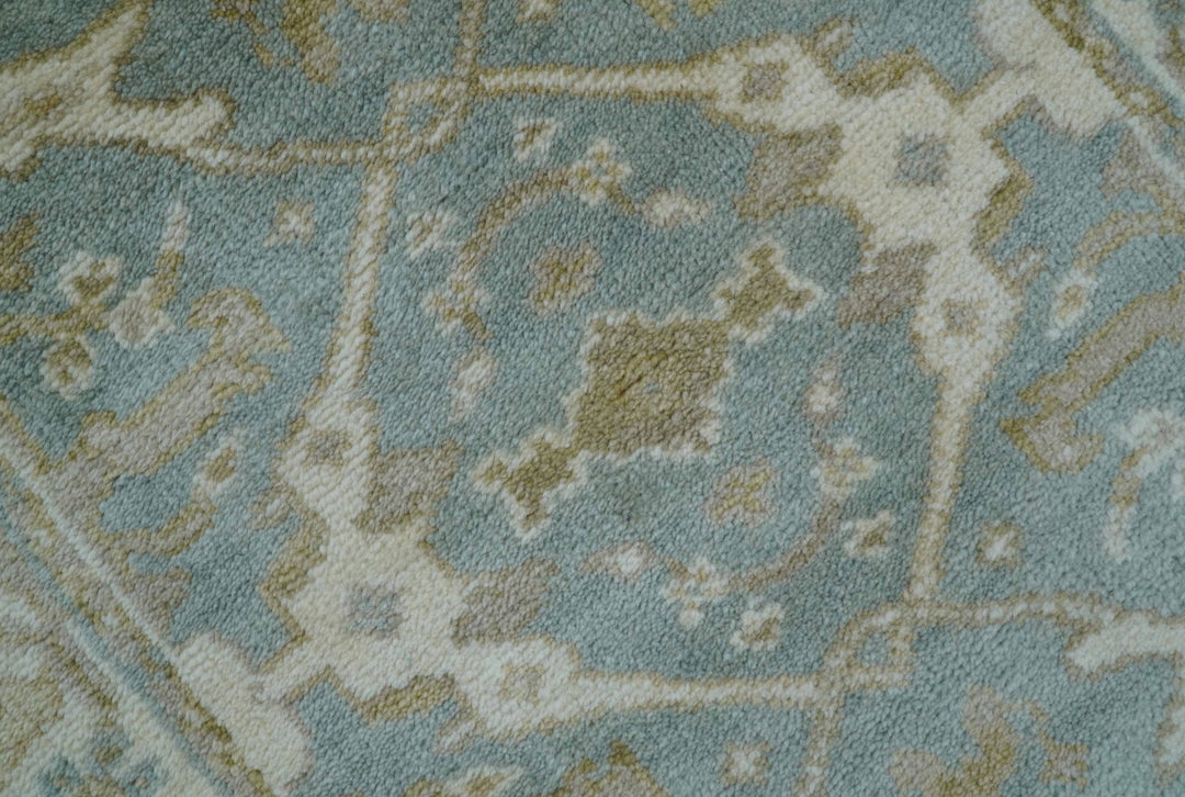 Hand Knotted Oushak Design Gray And Beige 2.8x8 Wool Rug - The Rug Decor