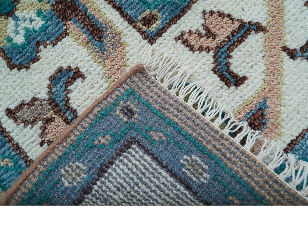 Hand knotted Peach Traditional Khotan Design 8x10 Wool Area Rug - The Rug Decor