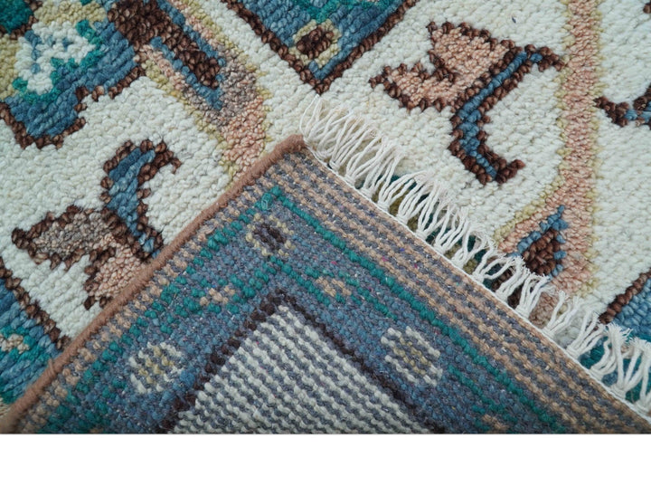 Hand knotted Peach Traditional Khotan Design 8x10 Wool Area Rug - The Rug Decor