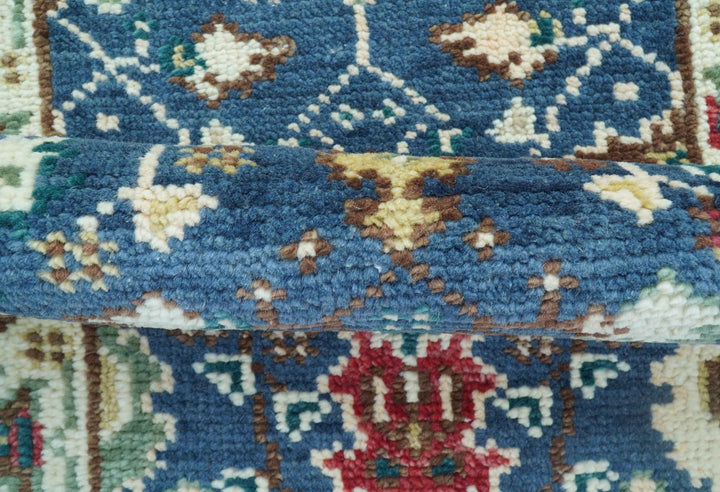 Hand knotted Runner 2.6x8 Blue And Ivory Traditional Design Wool Rug - The Rug Decor