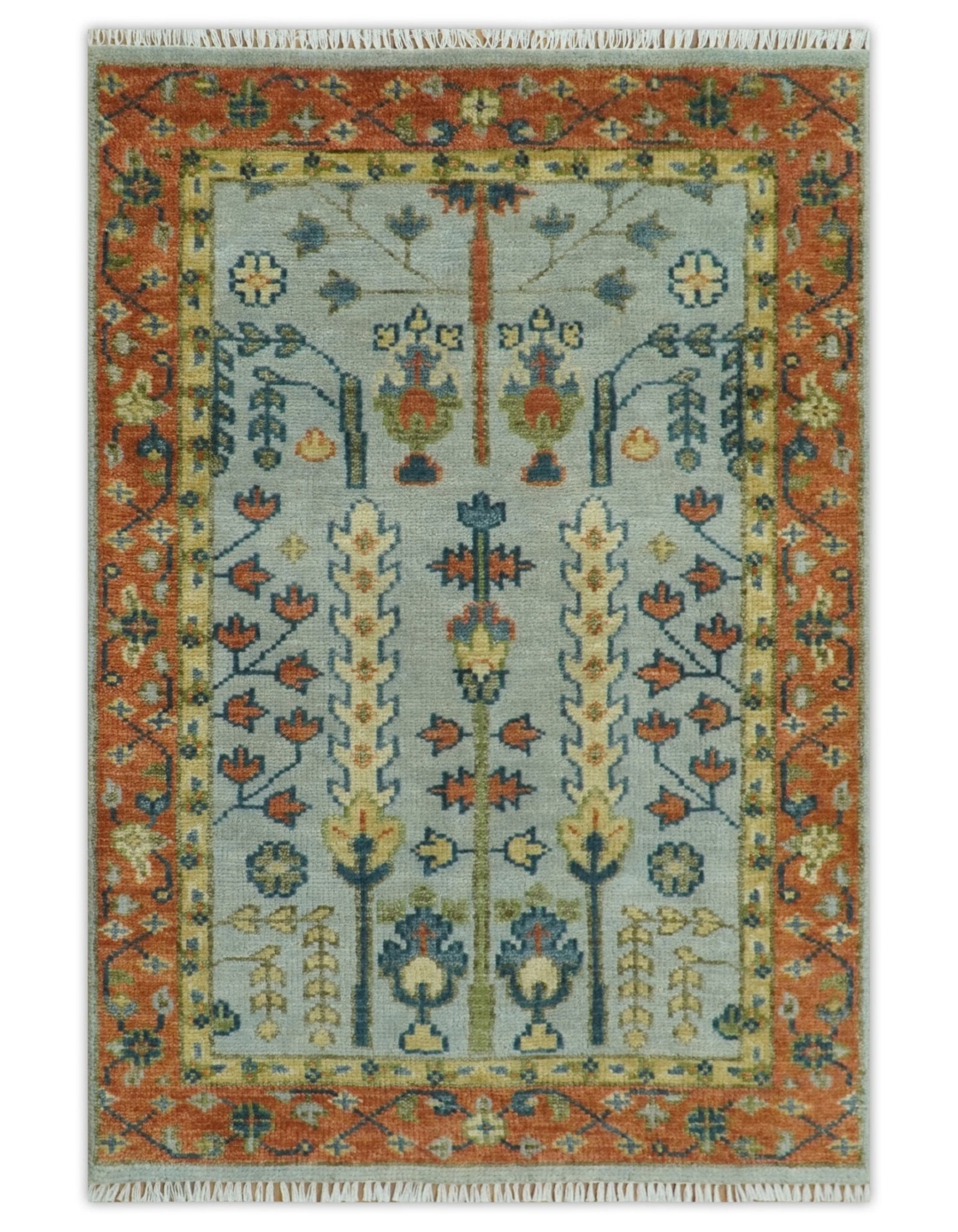 ruru様 Turkish Handwoven Carpets Katalog Hand Knotted Rust and Blue Traditional Turkish Vintage Multi