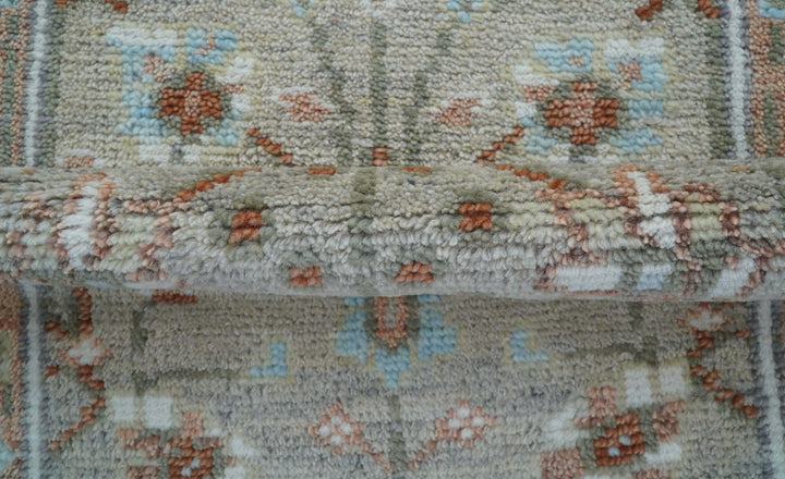 Hand knotted Silver And Rust Traditional Turkish Design 2.6x10 Wool Area Rug - The Rug Decor