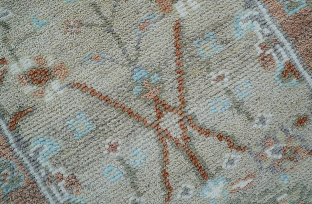 Hand knotted Silver And Rust Traditional Turkish Design 2.6x10 Wool Area Rug - The Rug Decor