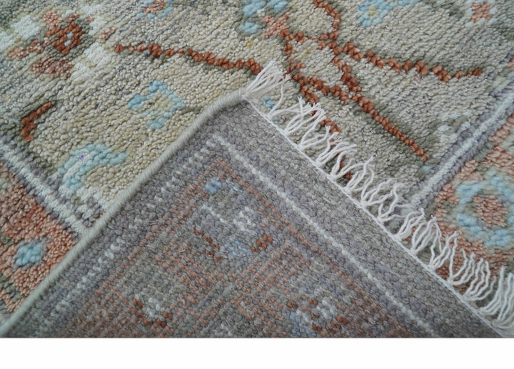 Hand knotted Silver And Rust Traditional Turkish Design 2.6x10 Wool Area Rug - The Rug Decor