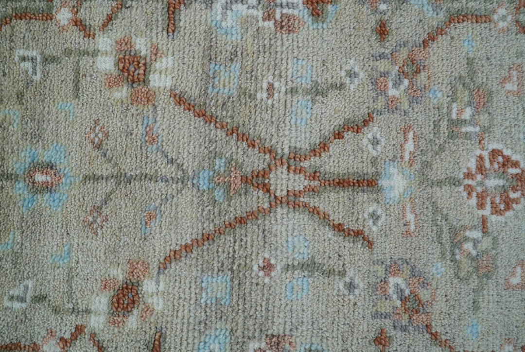 Hand knotted Silver And Rust Traditional Turkish Design 2.6x10 Wool Area Rug - The Rug Decor