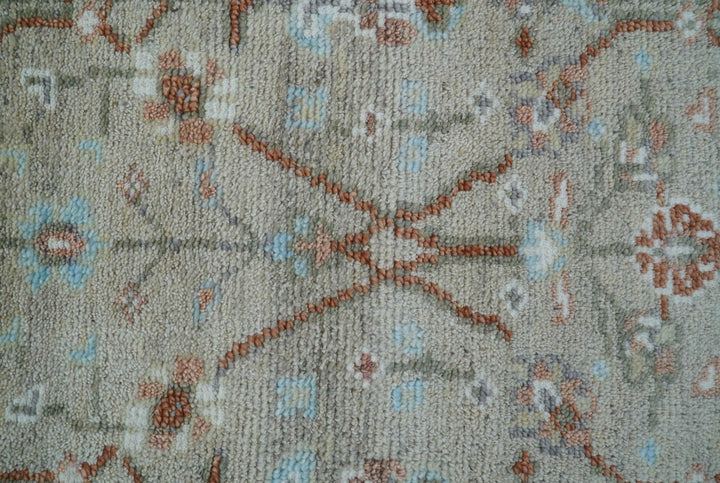 Hand knotted Silver And Rust Traditional Turkish Design 2.6x10 Wool Area Rug - The Rug Decor