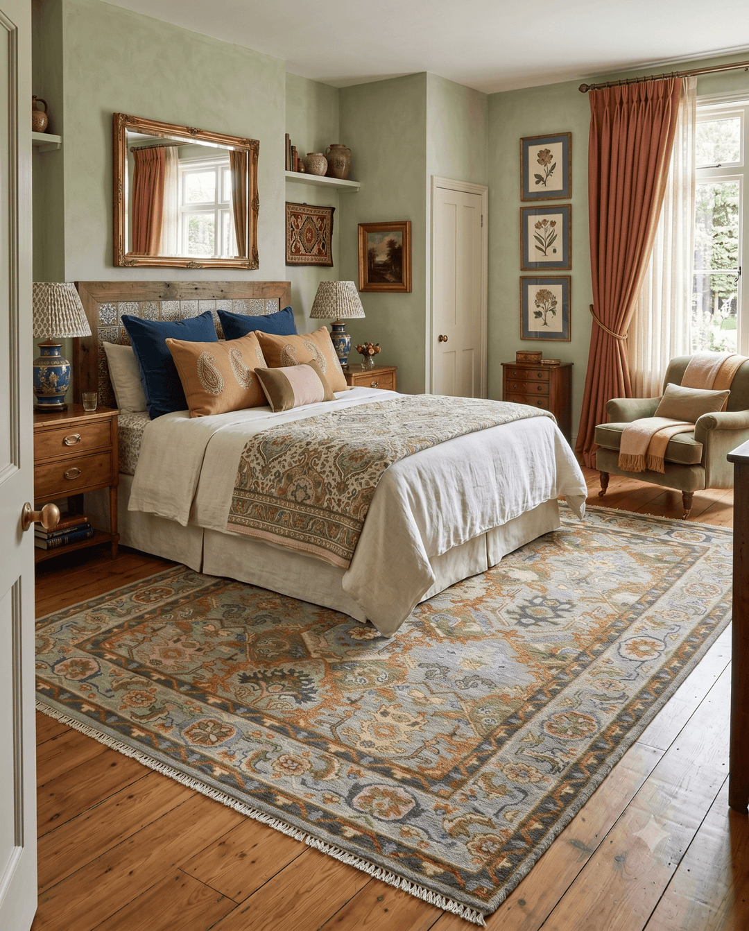 Hand knotted Silver, Rust and Gray Traditional Oushak Custom Made wool Rug - The Rug Decor