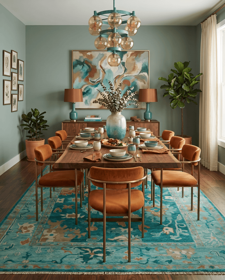 Hand Knotted Teal Traditional Oushak Multi size wool area rug - The Rug Decor