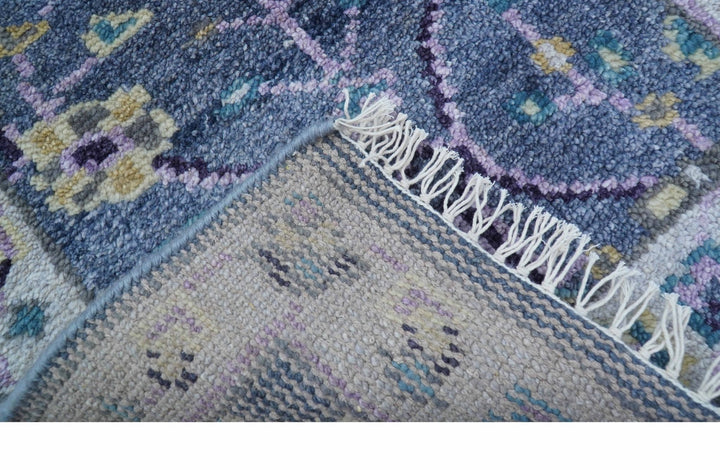 Hand Knotted Traditional Design Blue And Ivory 2x3 Wool Area Rug - The Rug Decor