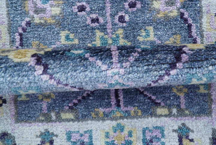 Hand Knotted Traditional Design Blue And Ivory 2x3 Wool Area Rug - The Rug Decor