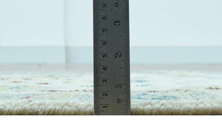 Hand knotted Traditional Oushak Design Blue And Ivory 2x3 Wool Area Rug - The Rug Decor