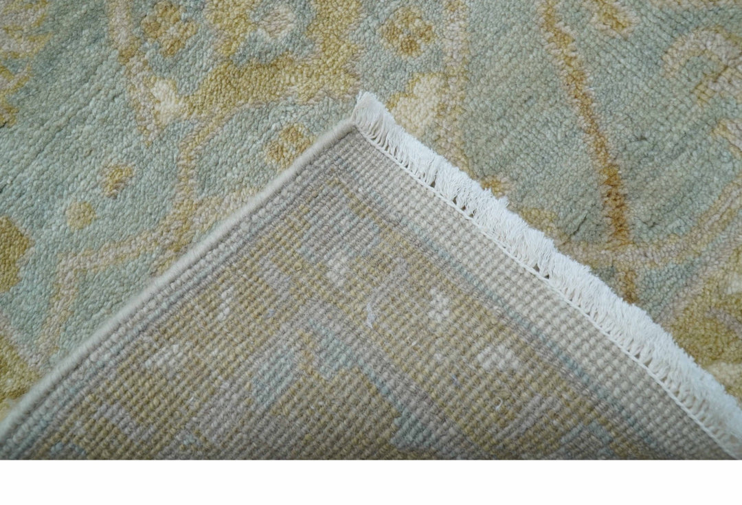 Hand Knotted Traditional Oushak Design Gray And Beige 8x10 Wool Rug - The Rug Decor