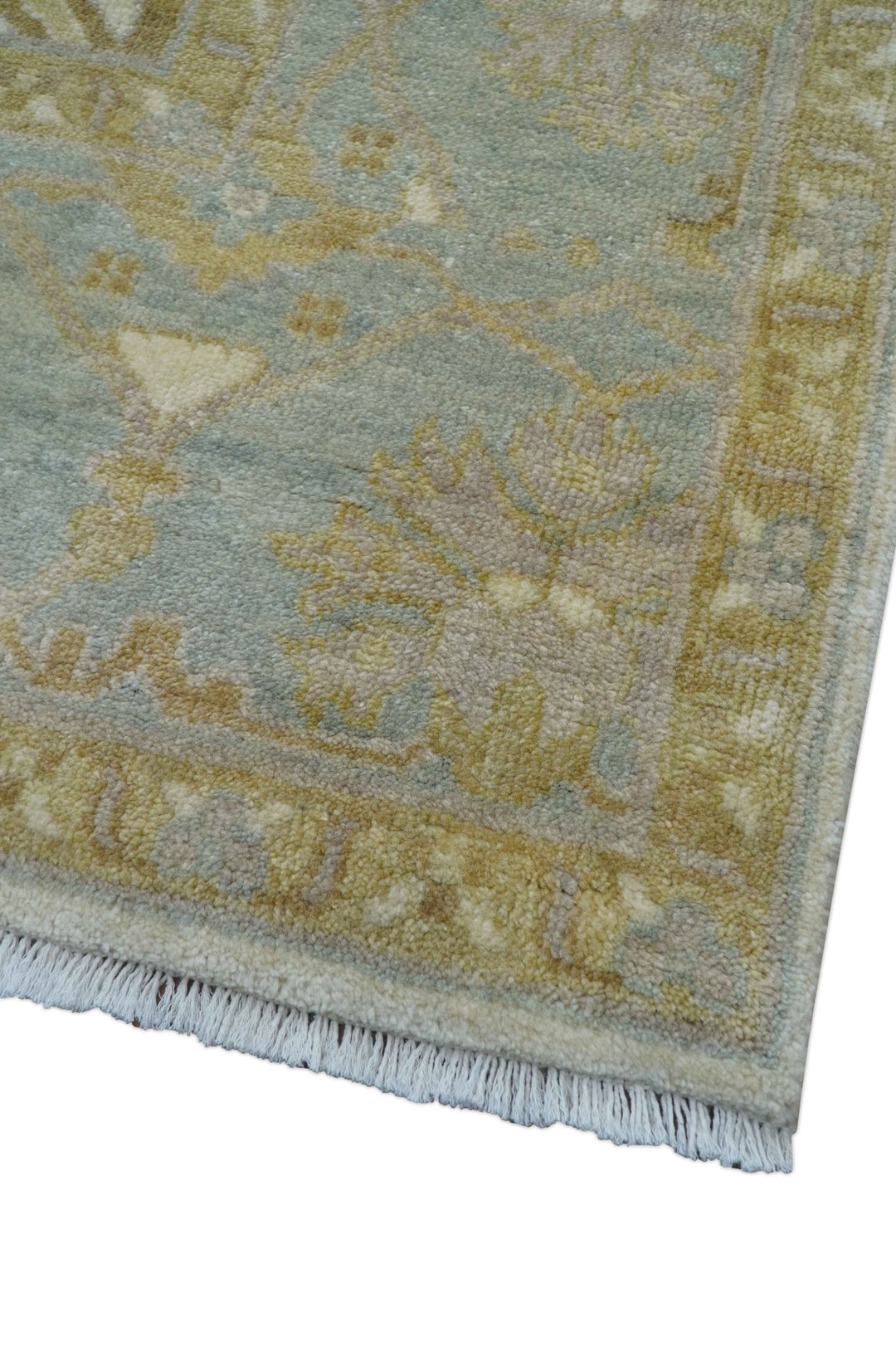 Hand Knotted Traditional Oushak Design Gray And Beige 8x10 Wool Rug - The Rug Decor