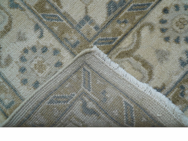 Hand Knotted Traditional Oushak Design Ivory And Gray 6x9 Wool Rug - The Rug Decor