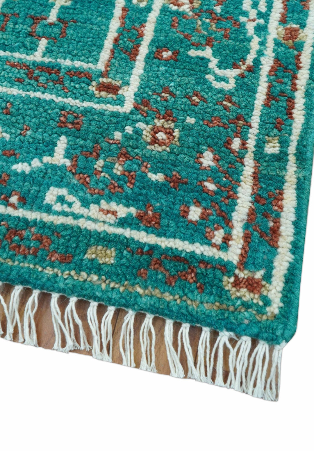 Hand knotted Tree of life Teal Traditional Style 4x6 Wool Area Rug - The Rug Decor