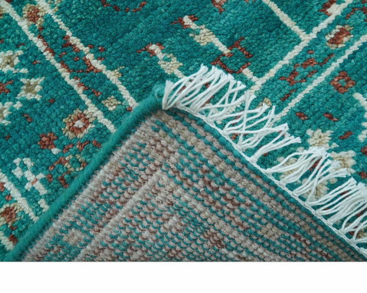 Hand knotted Tree of life Teal Traditional Style 4x6 Wool Area Rug - The Rug Decor