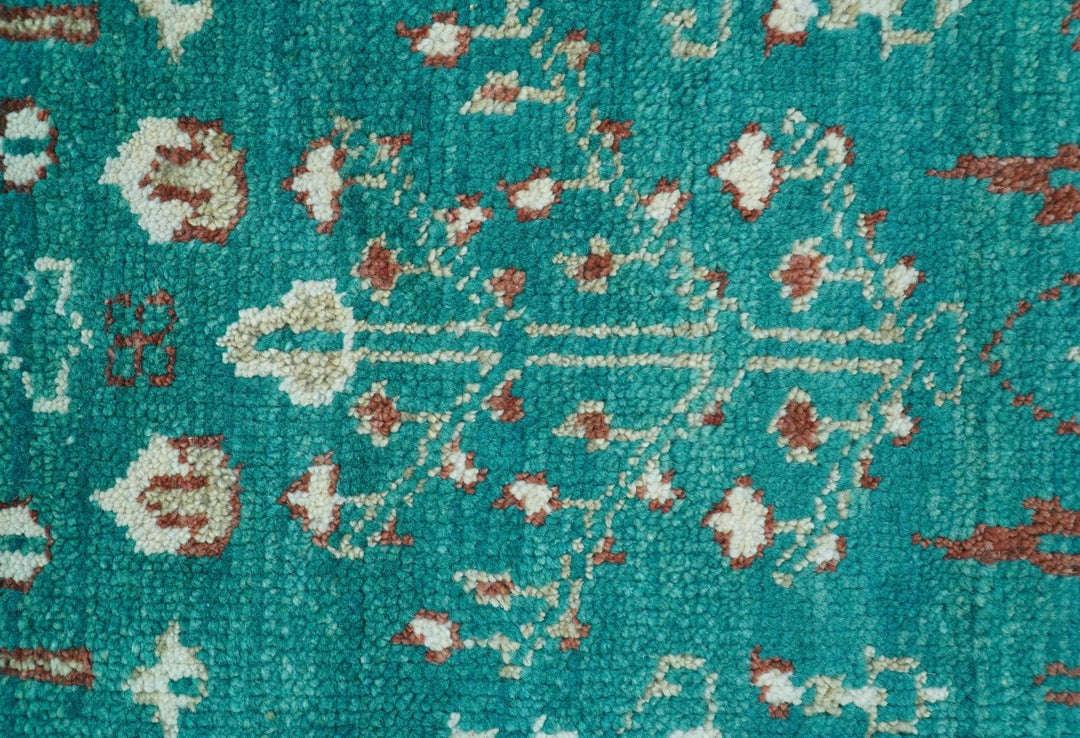 Hand knotted Tree of life Teal Traditional Style 4x6 Wool Area Rug - The Rug Decor